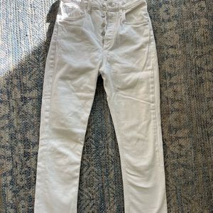 AGOLDE Riley frayed cropped high-rise straight-leg jeans size 26